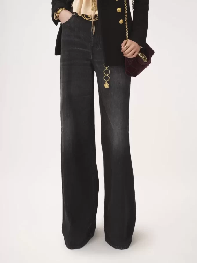 Jean large taille haute en denim Jean large taille haute en denim