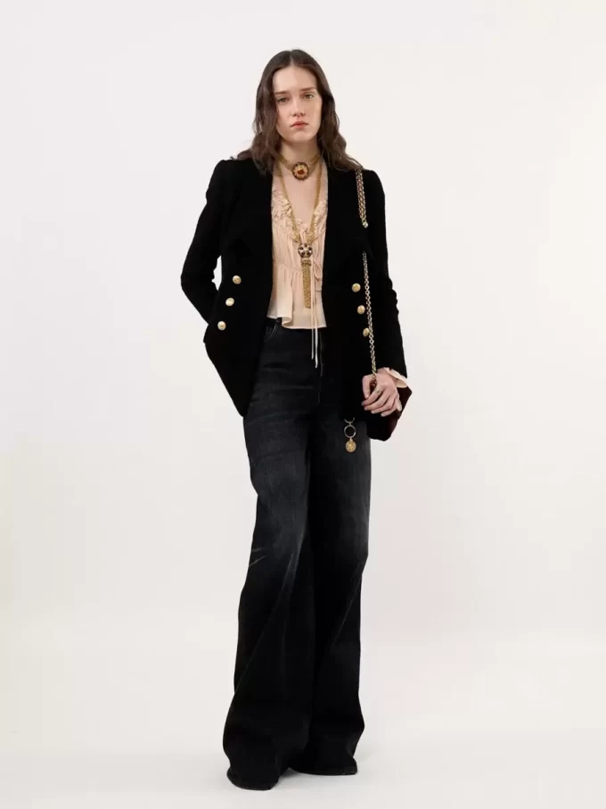 Veste tailleur croisée en bouclette de laine Veste tailleur croisée en bouclette de laine