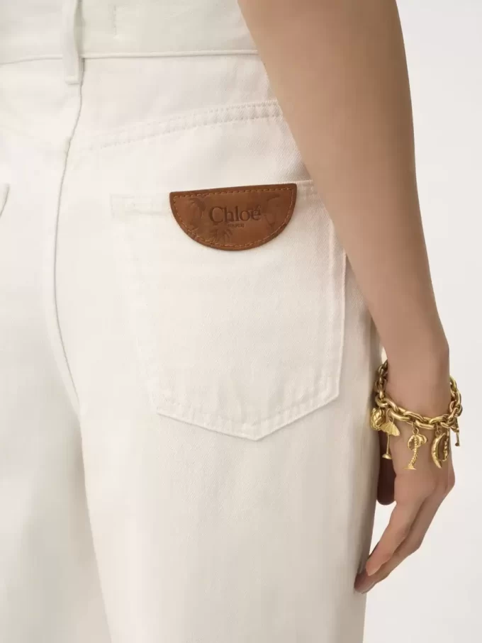 Jean large taille haute en denim Jean large taille haute en denim