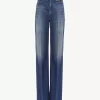 Jean évasé taille haute en denim