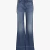 Jean évasé taille haute en denim
