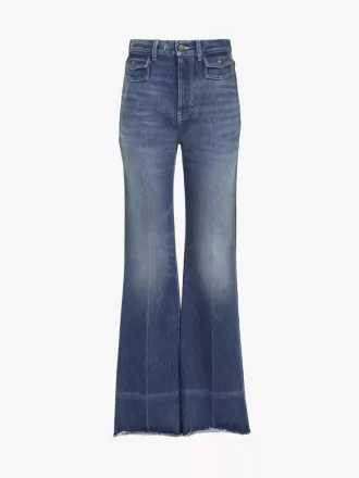 Jean évasé taille haute en denim