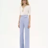 Jean évasé taille haute en denim