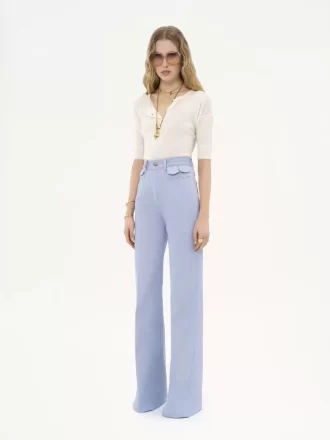 Jean évasé taille haute en denim