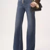 Jean évasé taille haute en denim Jean évasé taille haute en denim