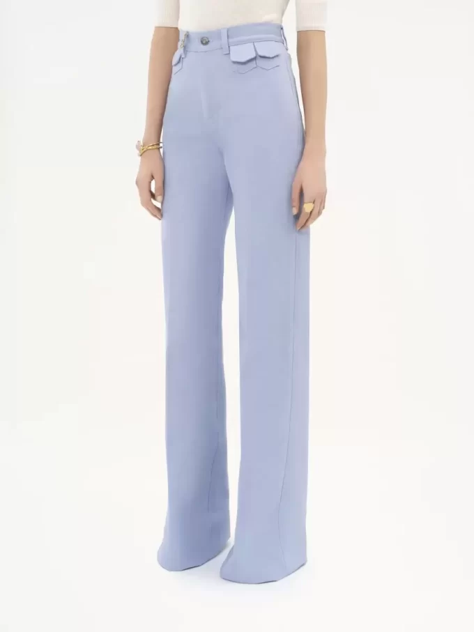 Jean évasé taille haute en denim