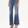 Jean évasé taille haute en denim