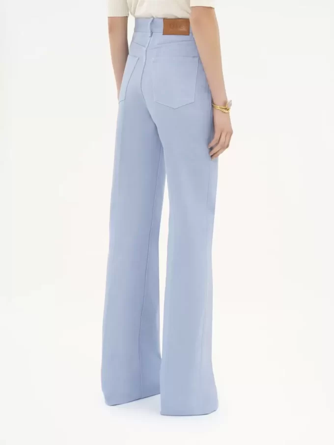 Jean évasé taille haute en denim