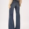 Jean évasé taille haute en denim Jean évasé taille haute en denim