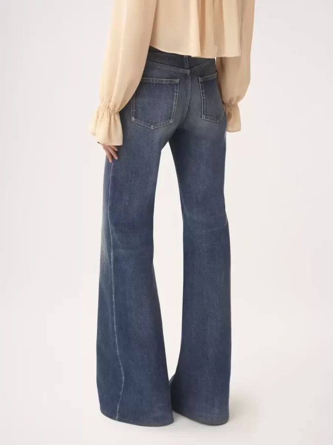 Jean évasé taille haute en denim Jean évasé taille haute en denim