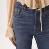 Jean évasé taille haute en denim Jean évasé taille haute en denim