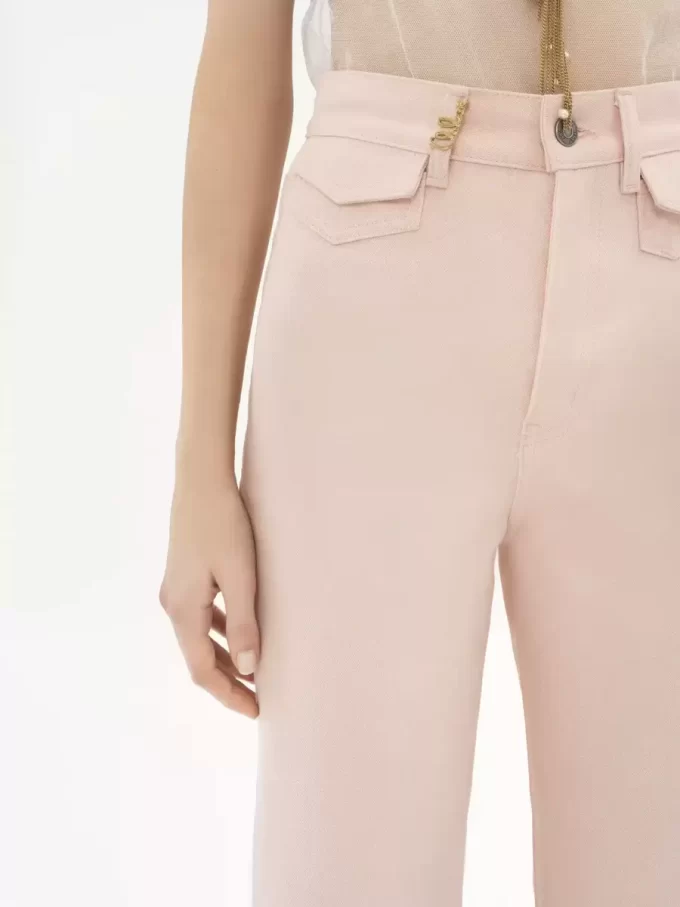 Jean évasé taille haute en denim