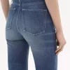 Jean évasé taille haute en denim