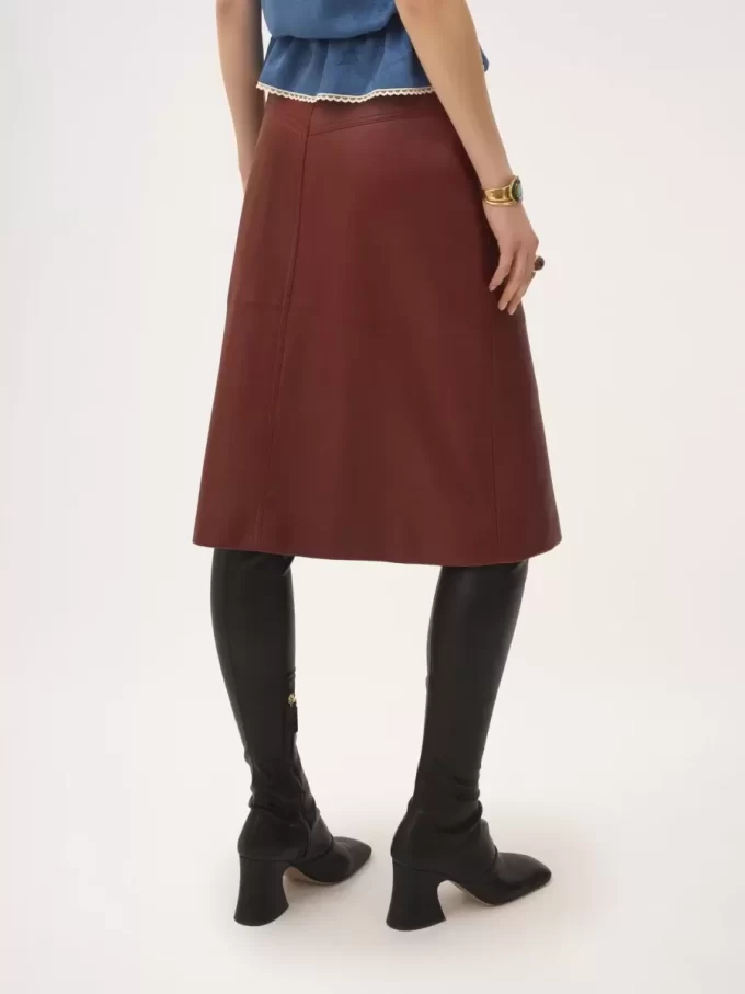 Jupe en cuir jusqu’aux genoux Jupe en cuir jusqu’aux genoux