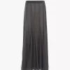 Jupe longue fluide en mousseline de soie