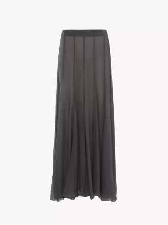 Jupe longue fluide en mousseline de soie