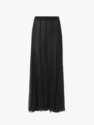 Jupe longue fluide en mousseline de soie