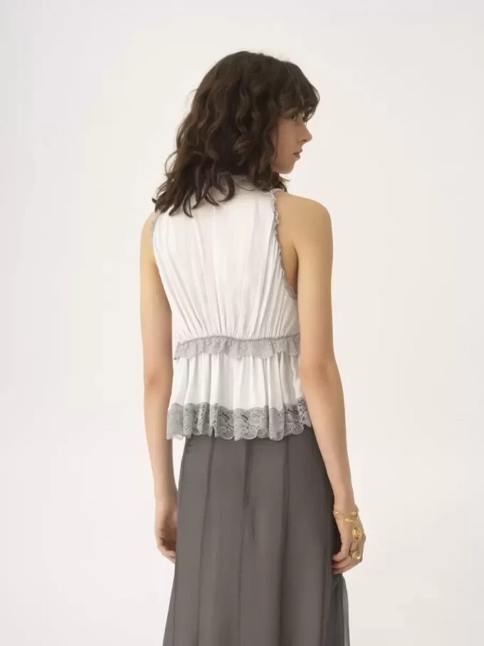 Jupe longue fluide en mousseline de soie