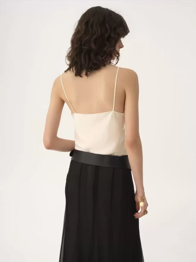 Jupe longue fluide en mousseline de soie