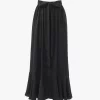 Jupe midi froncée en jacquard de soie Jupe midi froncée en jacquard de soie