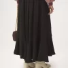 Jupe midi froncée en jacquard de soie Jupe midi froncée en jacquard de soie
