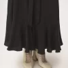 Jupe midi froncée en jacquard de soie Jupe midi froncée en jacquard de soie