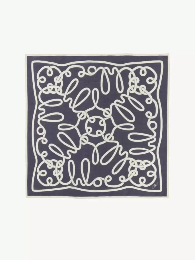 L&rsquo;écharpe Chloé Iconic Print en coton et soie