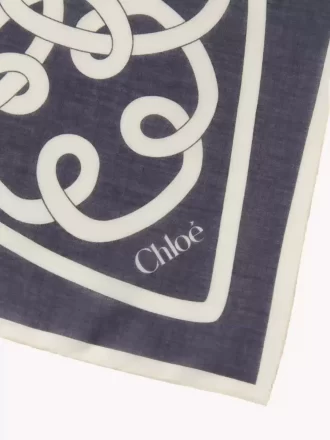 L&rsquo;écharpe Chloé Iconic Print en coton et soie
