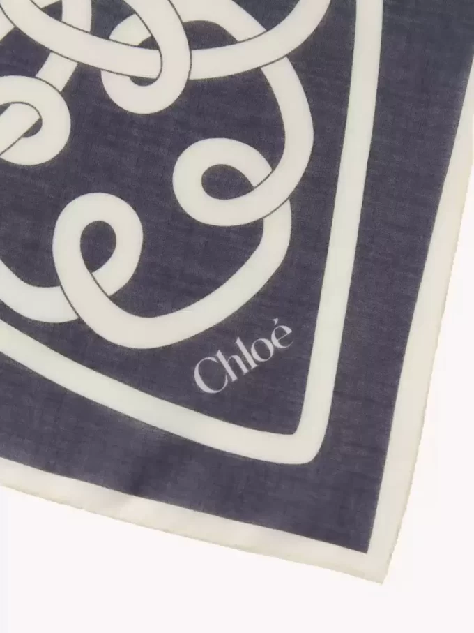 L&rsquo;écharpe Chloé Iconic Print en coton et soie