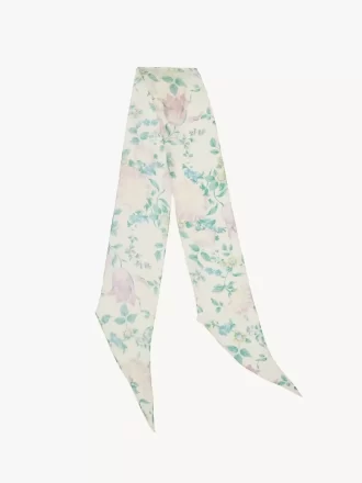 Le foulard bandeau Chloé Peonies en charmeuse de soie