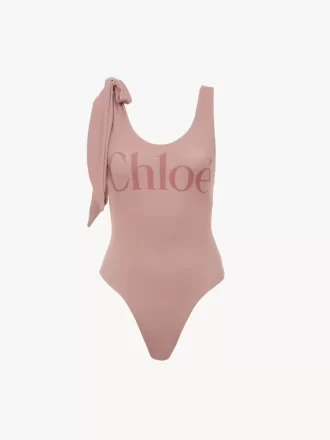 Maillot de bain une pièce à bretelles nouées avec logo