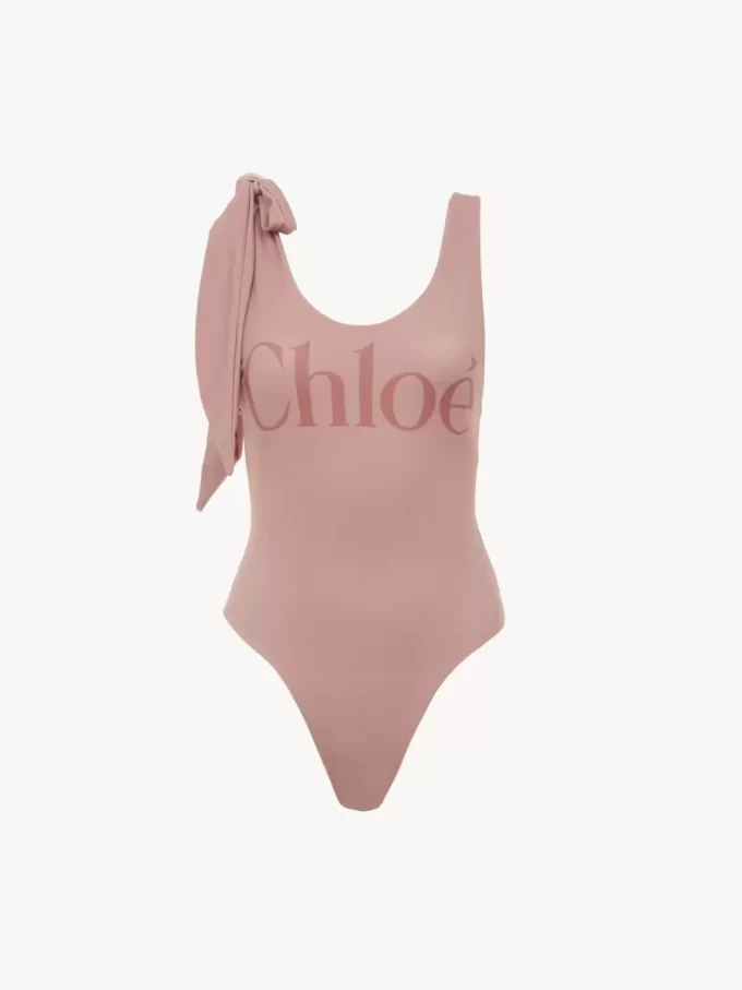 Maillot de bain une pièce à bretelles nouées avec logo Maillot de bain une pièce à bretelles nouées avec logo