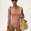 Maillot de bain une pièce à bretelles nouées avec logo Maillot de bain une pièce à bretelles nouées avec logo