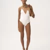 Maillot de bain une pièce à volants et col en V Maillot de bain une pièce à volants et col en V