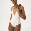 Maillot de bain une pièce à volants et col en V Maillot de bain une pièce à volants et col en V