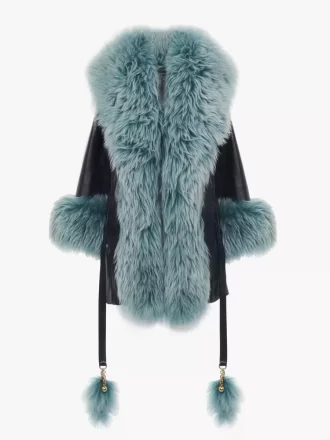 Manteau court en cuir