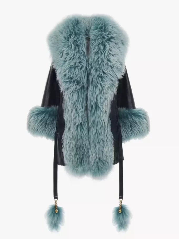 Manteau court en cuir
