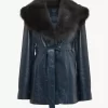 Manteau court en cuir