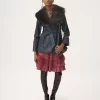 Manteau court en cuir