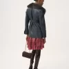 Manteau court en cuir