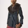Manteau court en cuir