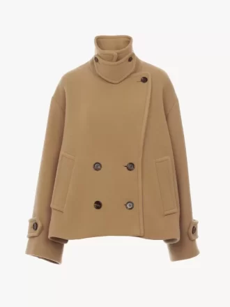 Manteau court oversize en laine