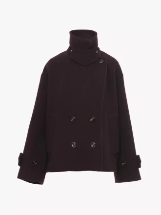 Manteau court oversize en laine