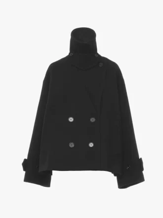 Manteau court oversize en laine