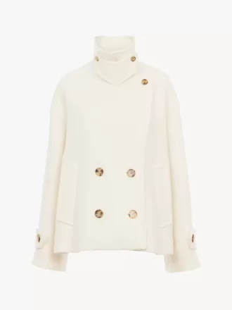Manteau court oversize en laine