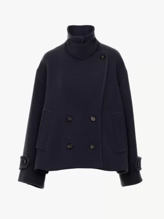 Manteau court oversize en laine