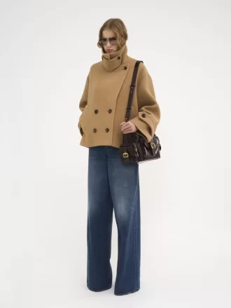 Manteau court oversize en laine