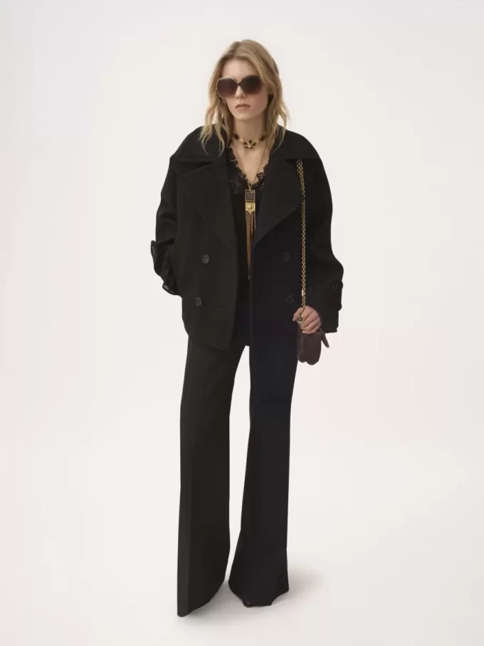 Manteau court oversize en laine Manteau court oversize en laine