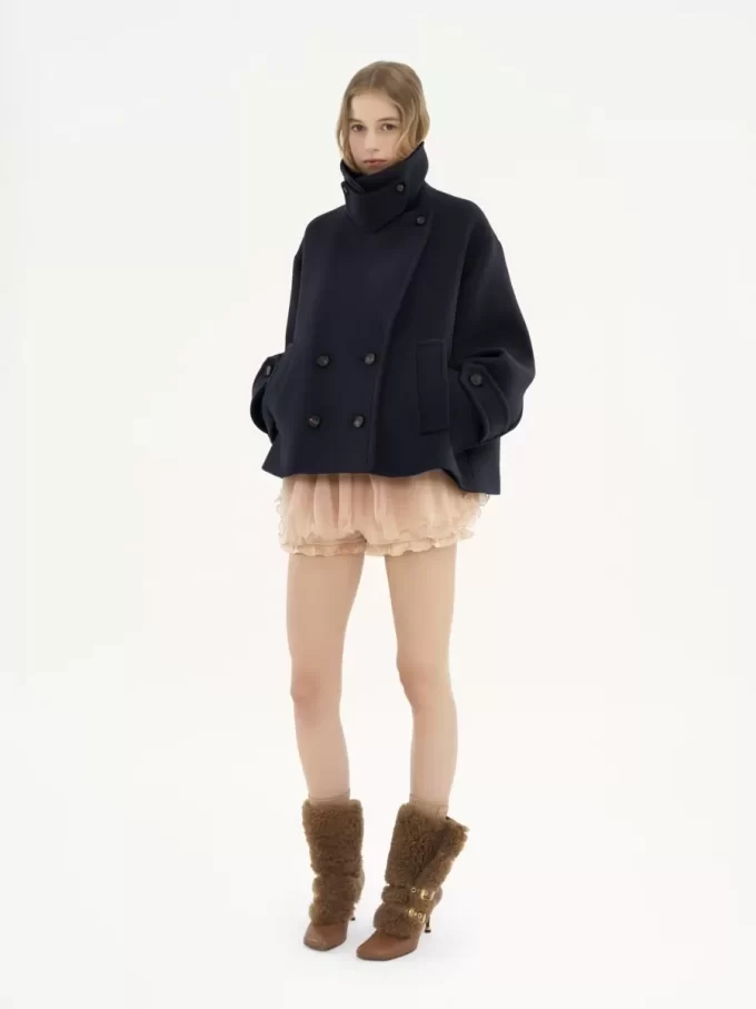 Manteau court oversize en laine Manteau court oversize en laine