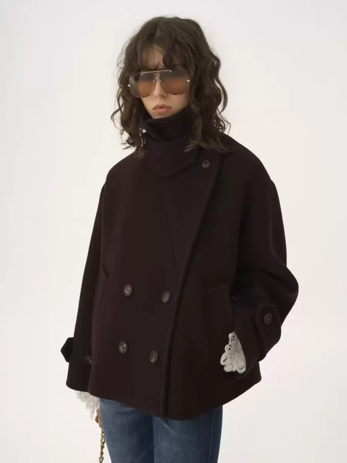 Manteau court oversize en laine Manteau court oversize en laine